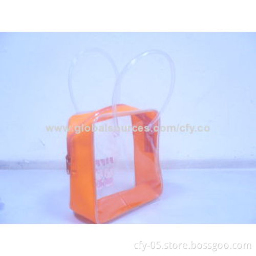 Clear PVC Toiletry Bag with Silkscreen, UV Offset Printing, EN71 Mark